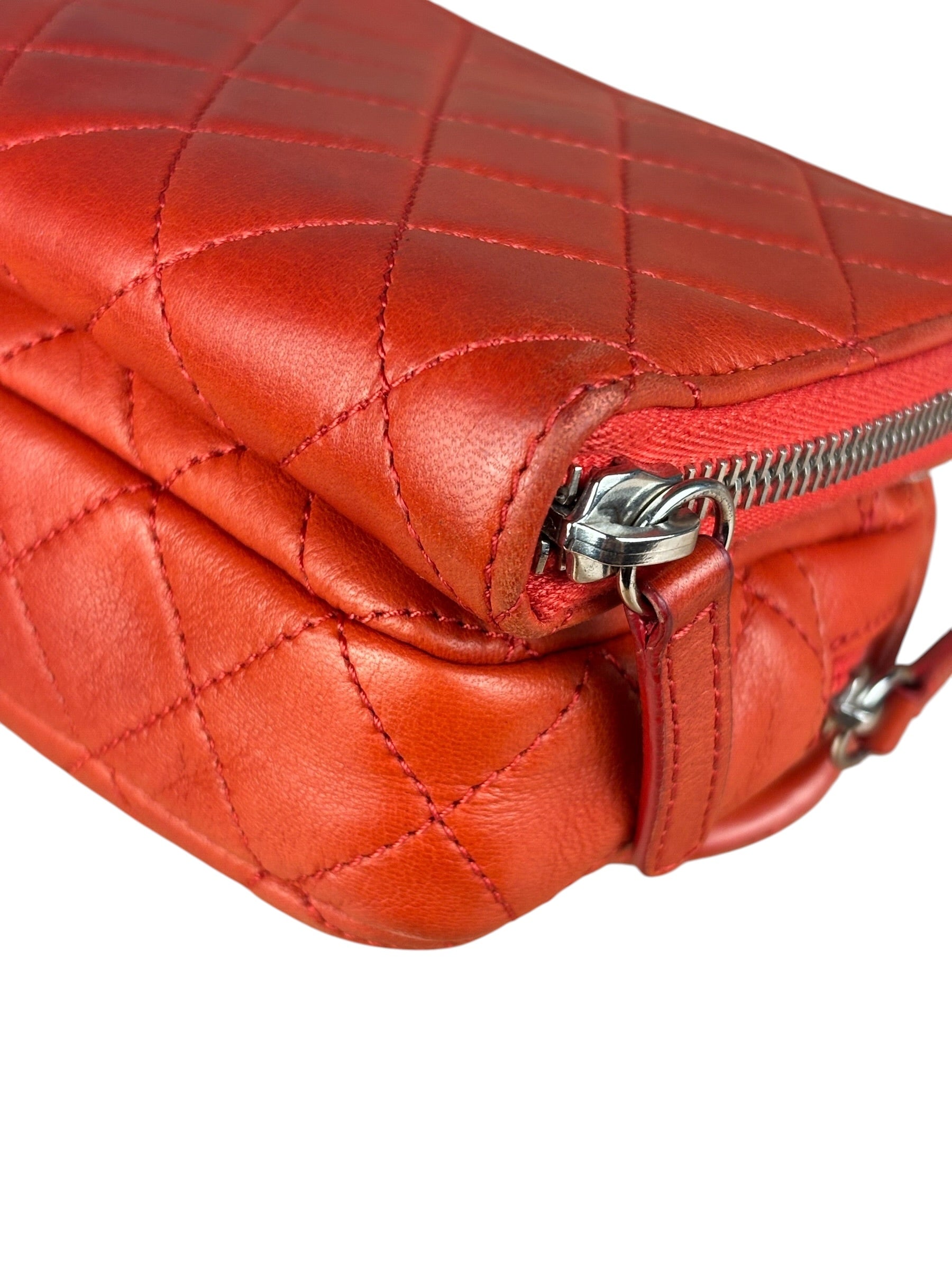 Chanel Red Quilted Mini Flap Wallet on Chain Bag 2011