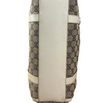 Gucci Bicolor Leather Trim Canvas GG Monogram Shoulder Bag