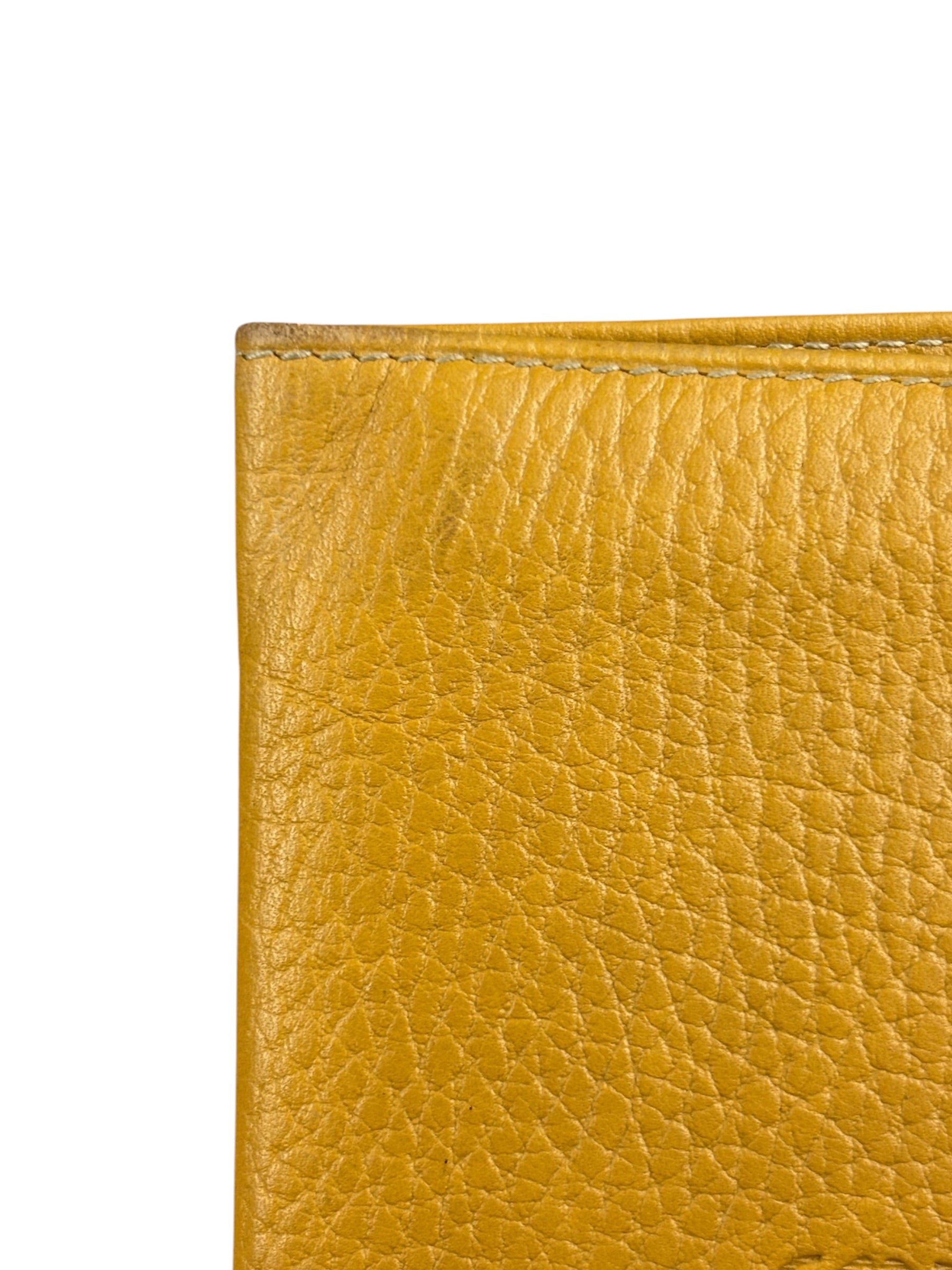 Loewe Yellow Leather Anagram Slim Bifold Long Wallet