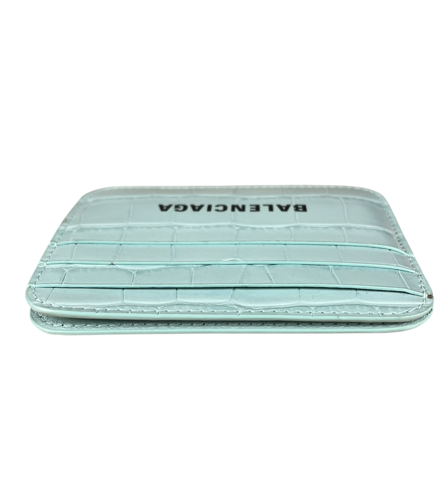 Balenciaga Leather Crocodile Cash Cardholder