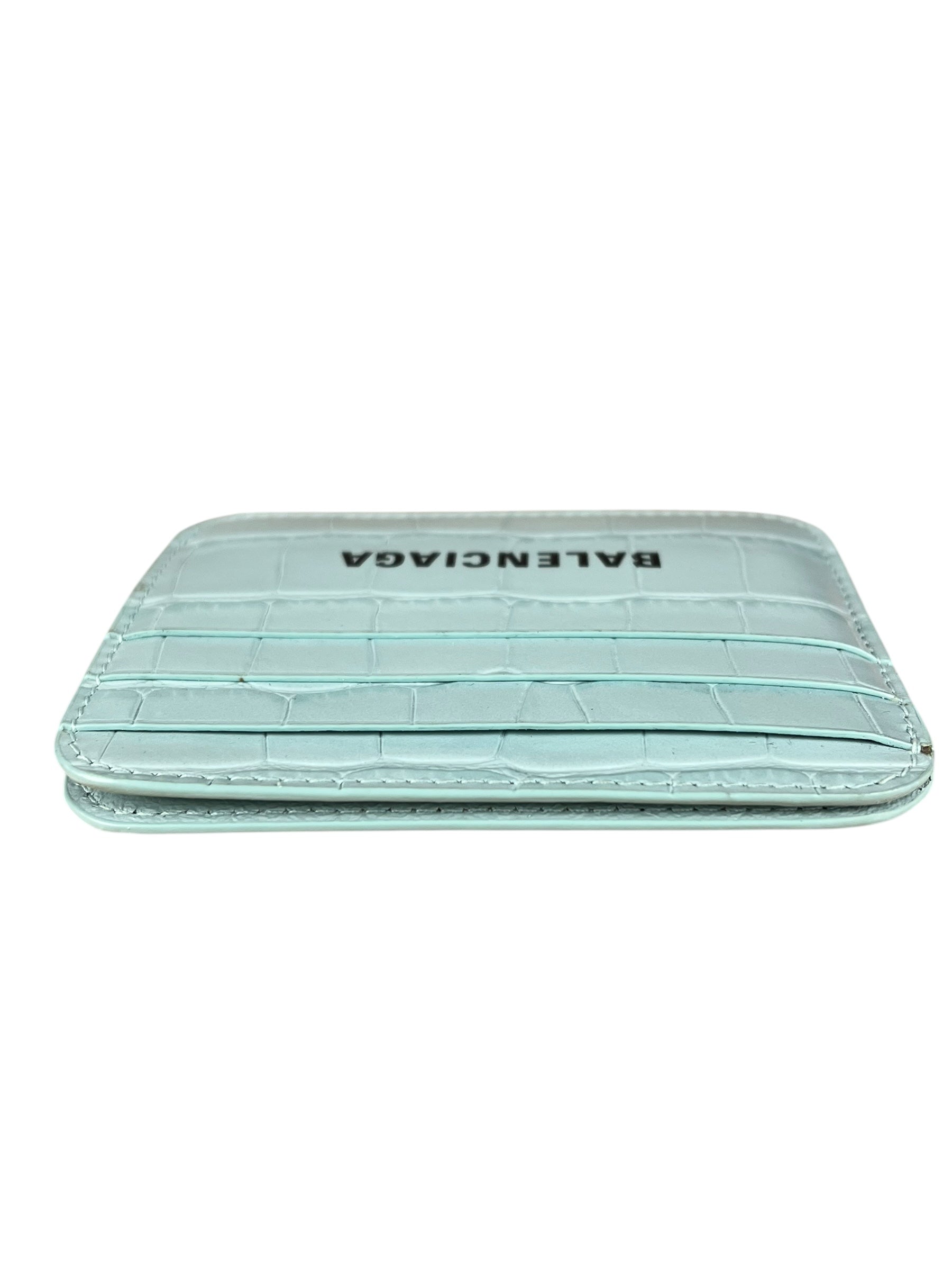 Balenciaga Leather Crocodile Cash Cardholder