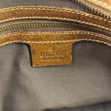 Gucci Vintage Brown Leather Trim Grommet Web Shoulder Bag