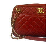 Chanel Red Quilted Leather Camera Bag 2012