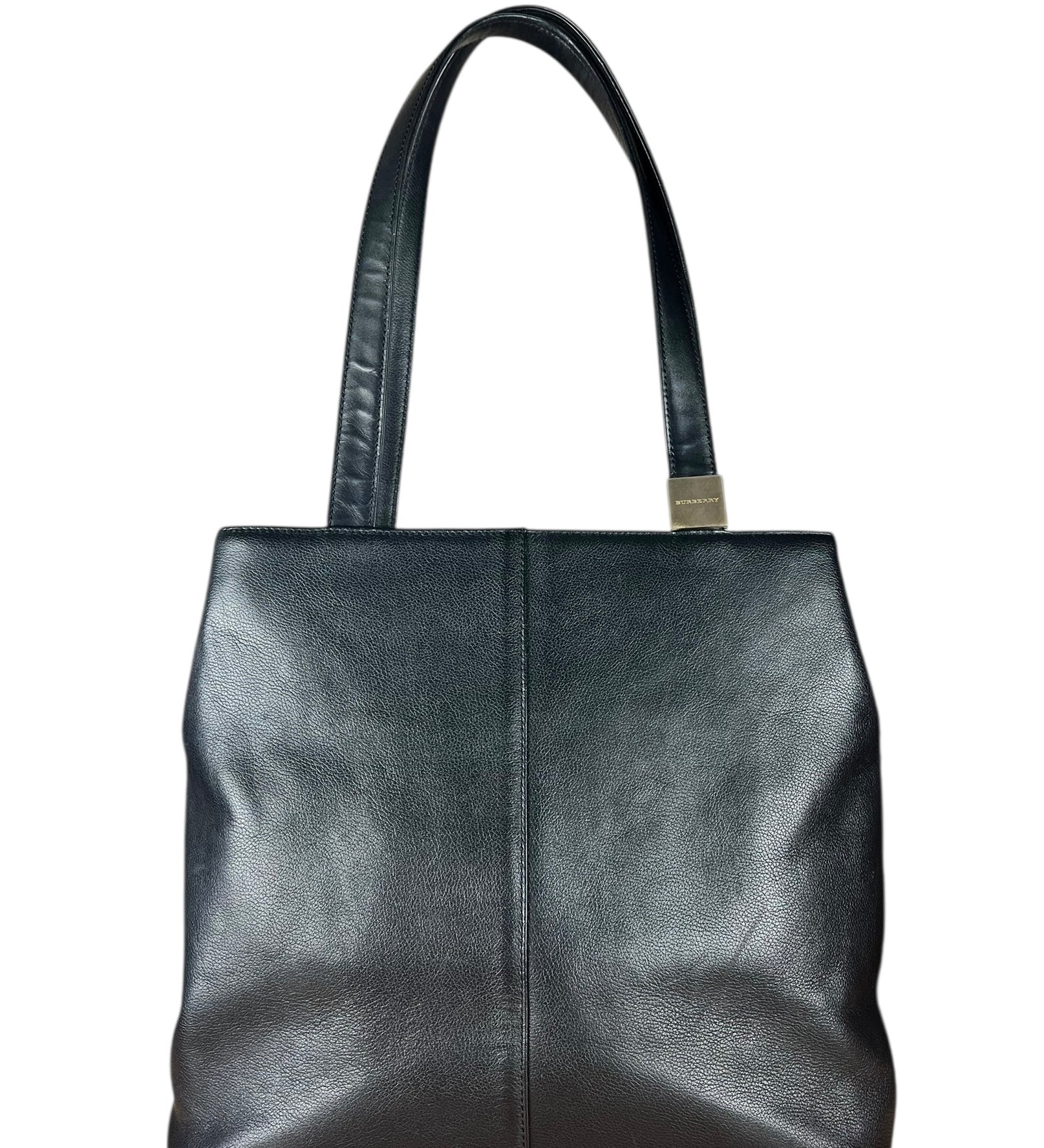 Burberry Black Leather Shoulder Tote