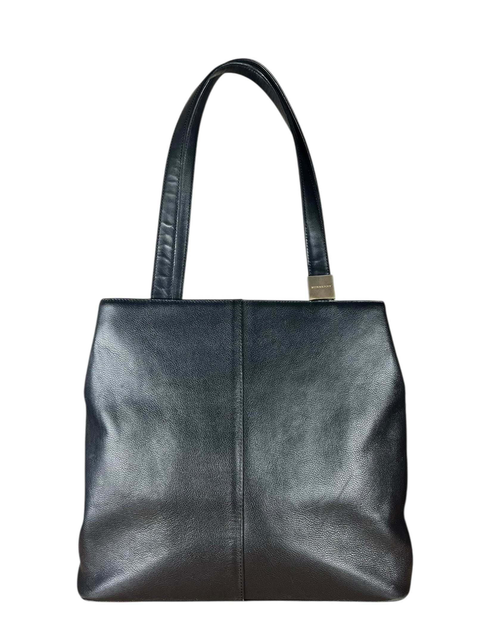 Burberry Black Leather Shoulder Tote