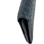 Bottega Veneta Navy Intrecciato Bi-Fold Flap Long Wallet