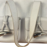 Burberry White Pebbled Leather Shoulder Bag