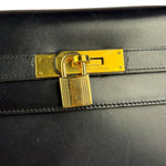 Hermes Kelly 32 Black Box Leather 1991