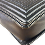 Chanel Navy Lambskin Cube Embossed XL Boy Flap 2013