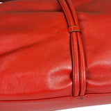 Burberry Red Leather Haymarket Check Shoulder Bag