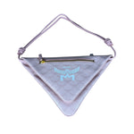MCM Pink Triangle Logo Fold-Over Shoulder Bag