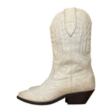 Isabel Marant White Distress Leather Western Boots