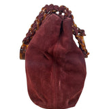 Chanel Bordeaux Suede Tortoise Chain Shoulder Bag '97-'99