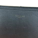 Saint Laurent Black Leather Zip Pouch
