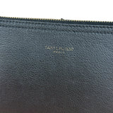 Saint Laurent Black Leather Zip Pouch