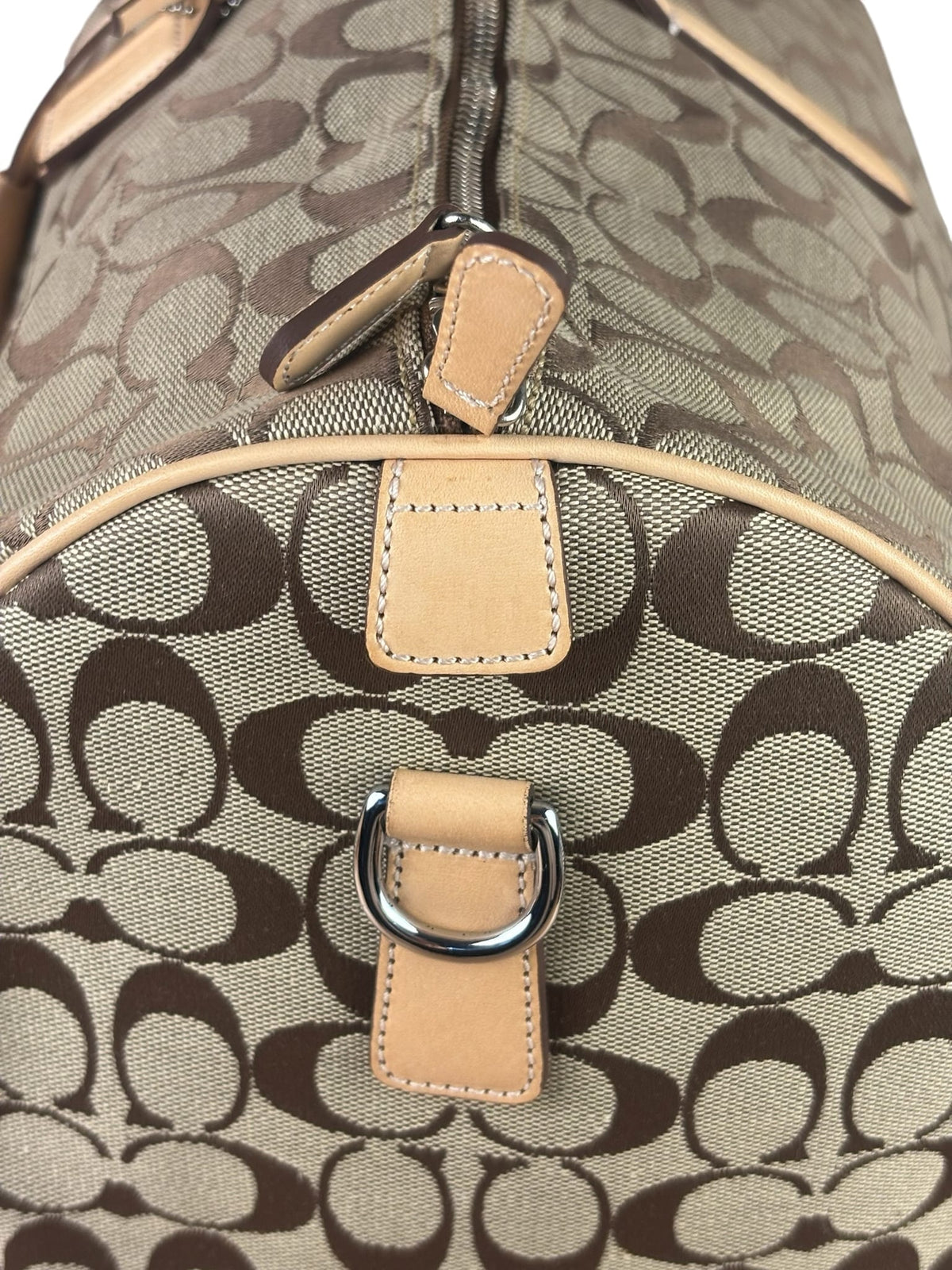 Coach Signature Jacquard Canvas Voyager Duffle Bag