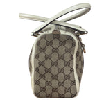 Gucci Bicolor Leather Trim Canvas GG Monogram Shoulder Bag