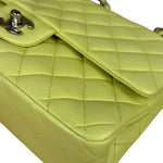 Chanel Yellow Neon Quilted Leather Classic Double Flap Bag 2010