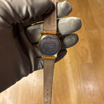 Balenciaga Gold Plated Champagne Dial Brown Leather Strap