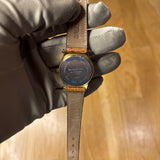Balenciaga Gold Plated Champagne Dial Brown Leather Strap