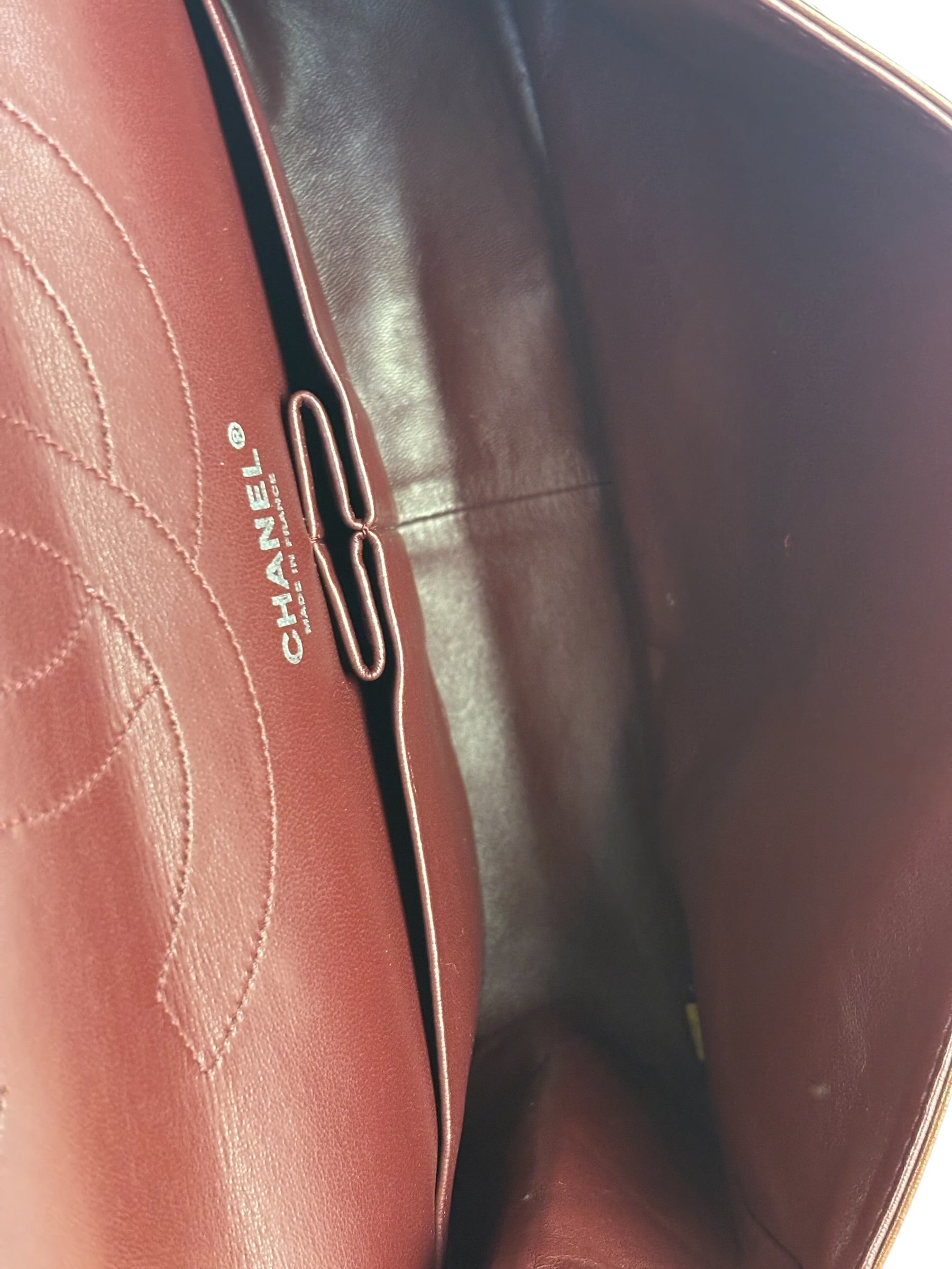 Chanel Burgundy Quilted Patent Leather 2.55 Reissue 227 Large Double Flap Bag 2011