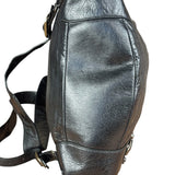 Balenciga Black Leather Classic Traveler Backpack