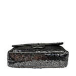 Chanel Silver Sequin East/West Flap Bag 2006