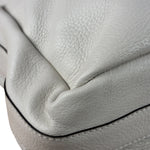 Gucci White Leather Bamboo Jungle Shoulder Bag