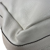 Gucci White Leather Bamboo Jungle Shoulder Bag