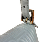 Fendi Blue Embossed Leather FF Baguette