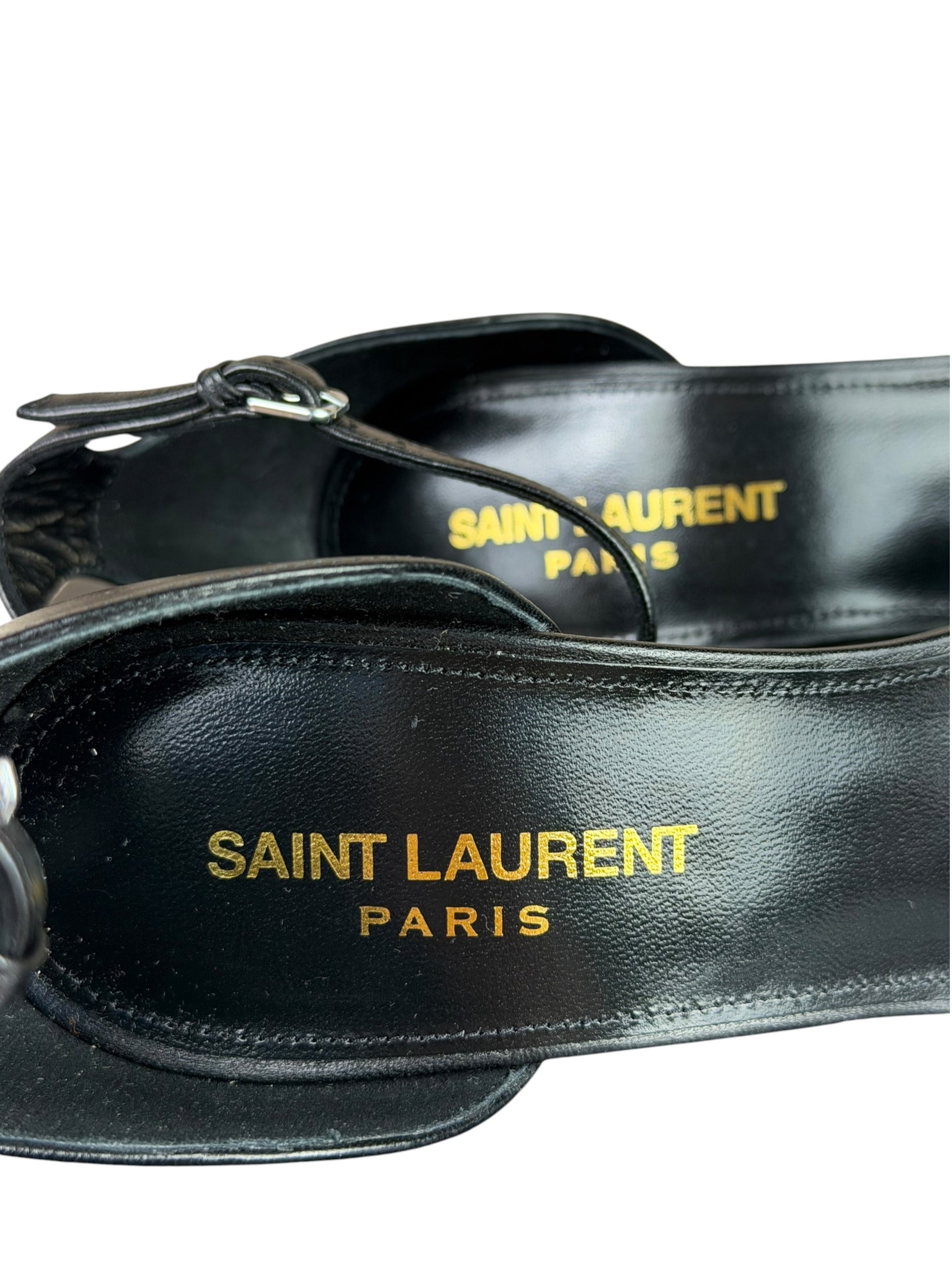 YSL Black Opyum YSL Logo Heels
