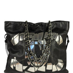 Chanel Black Leather CC Mirrored Mosaic Chain Tote 2008