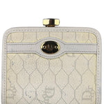 Christian Dior Vintage White Honeycomb Print Mini Coin Pouch