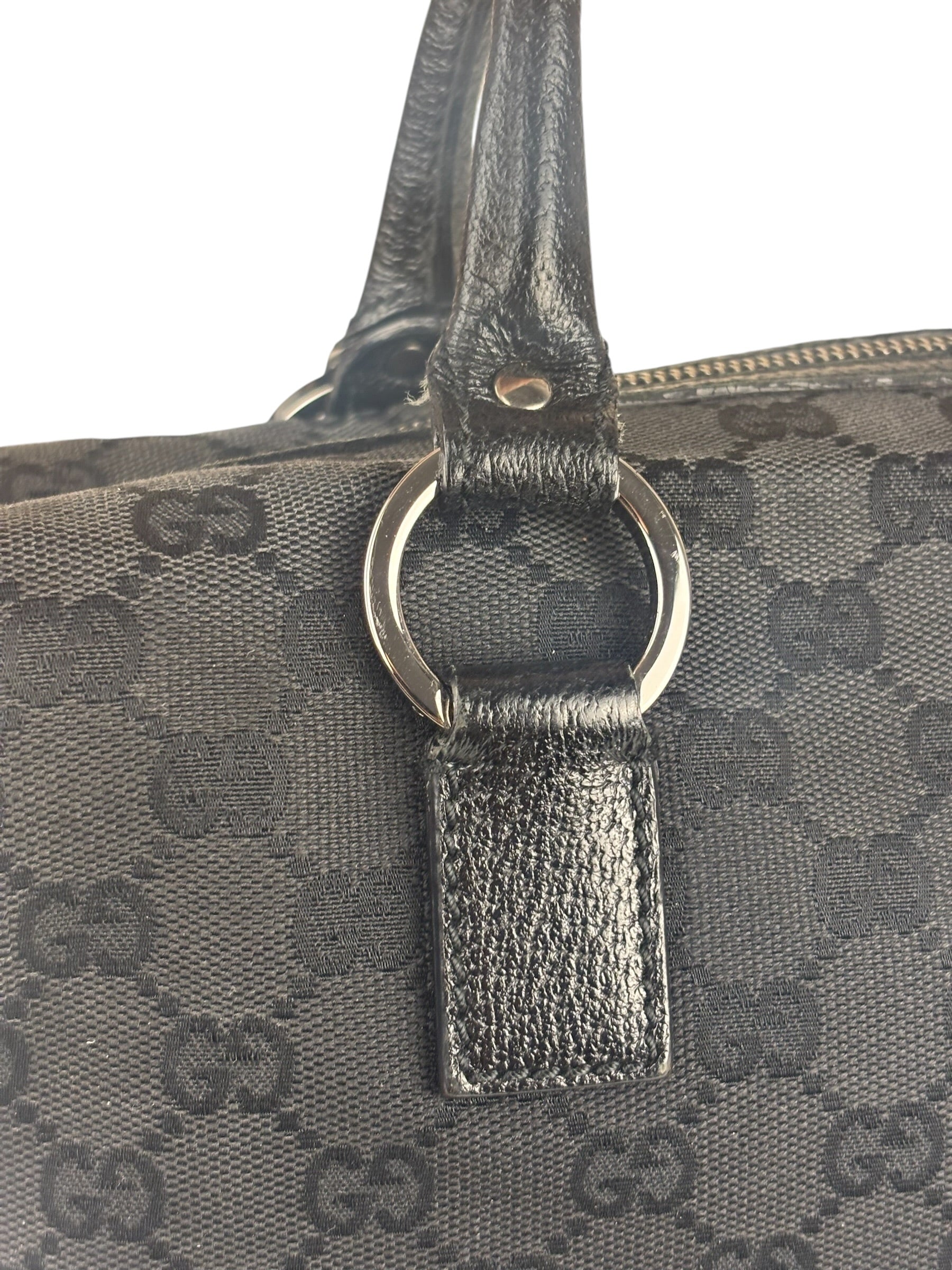Gucci Black GG Canvas Monogram Hand Bag