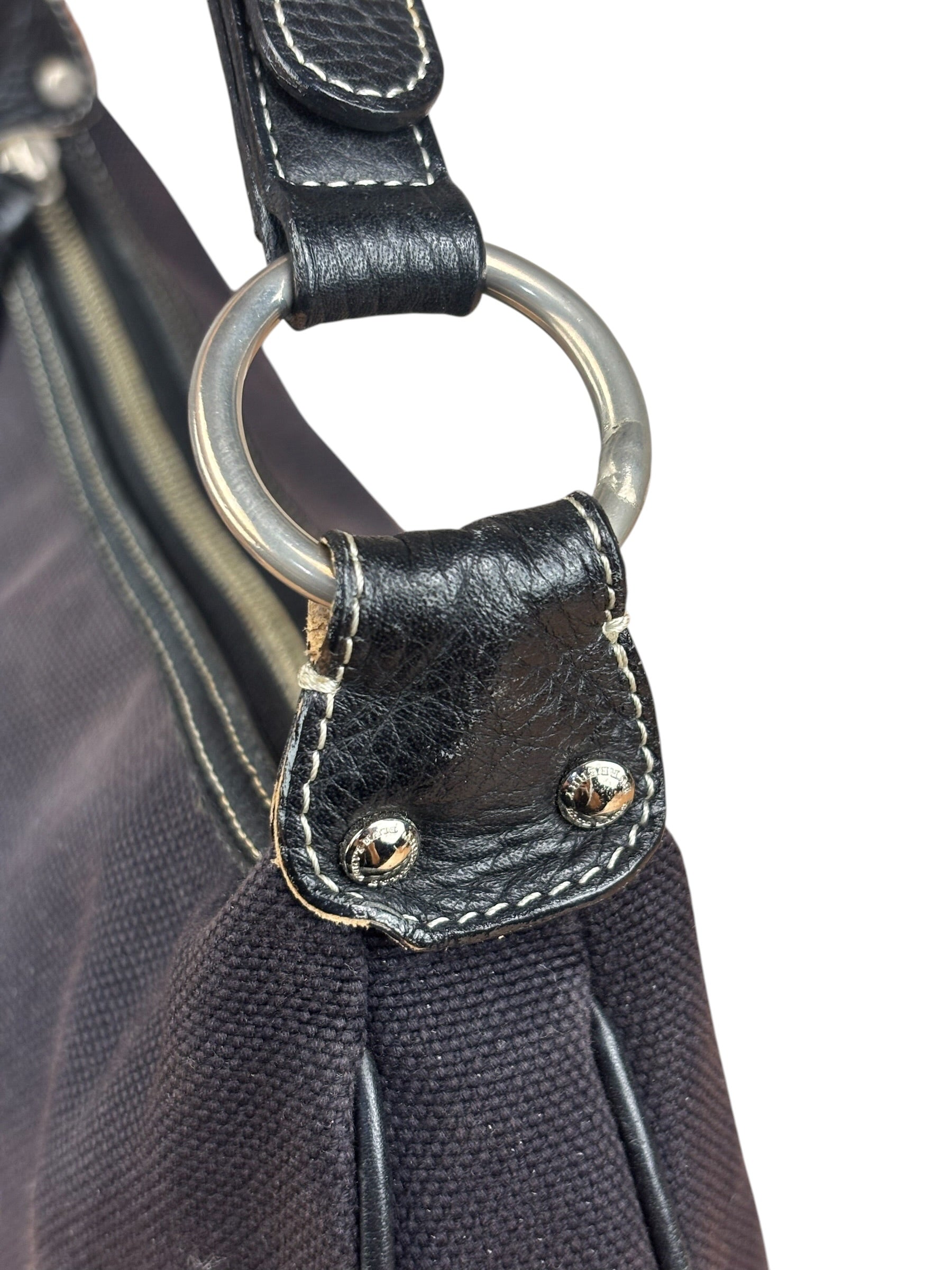 Burberry Vintage Black Canvas Crossbody Bag