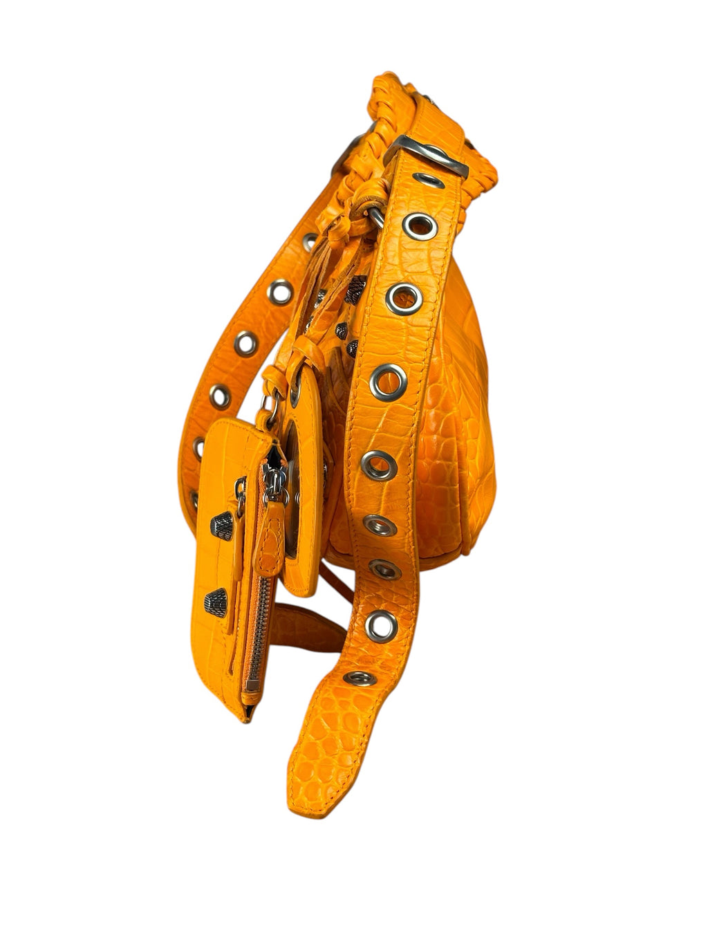 Balenciaga Orange Leather Moto City Bag