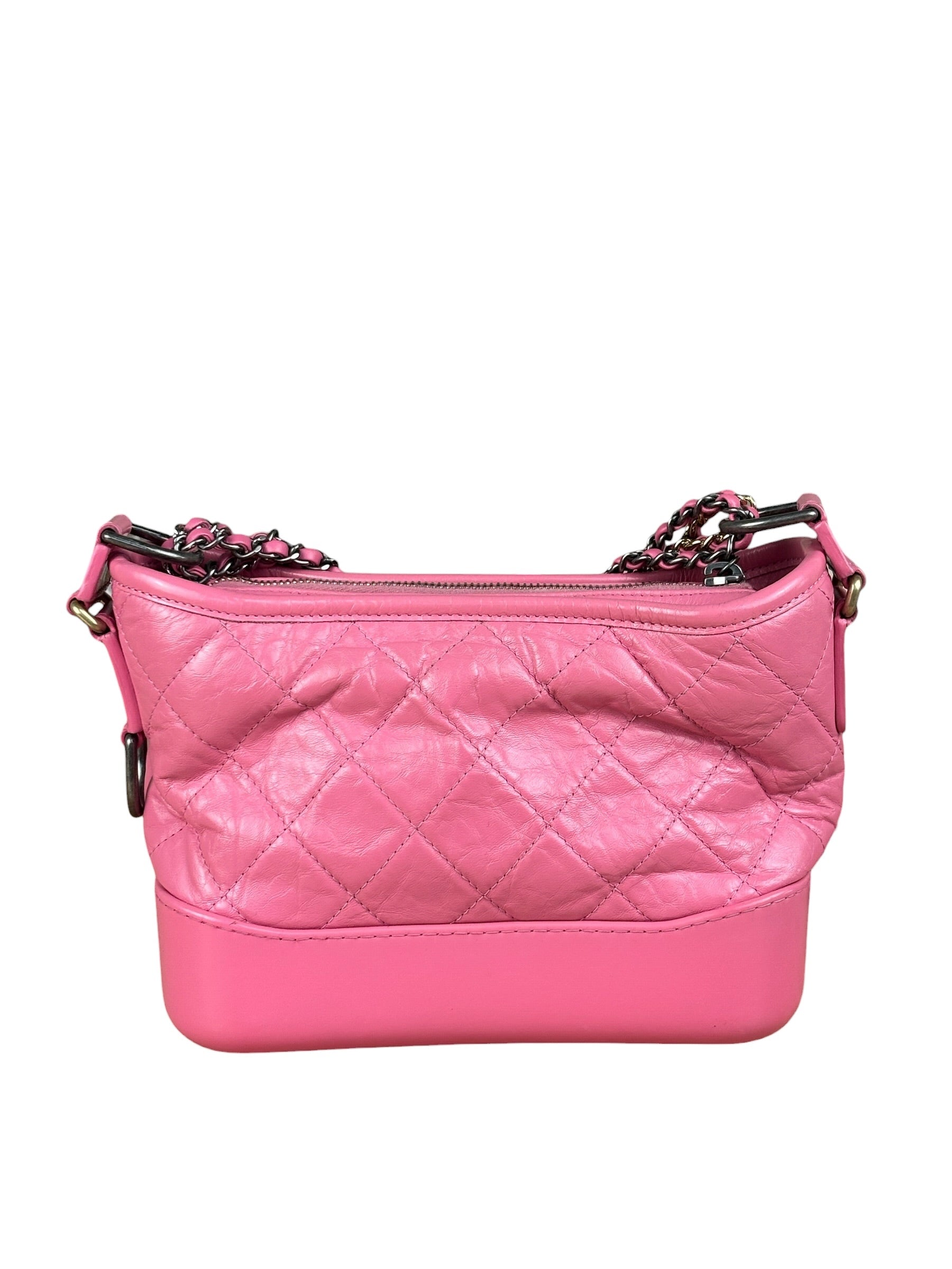 Chanel Pink Quilted Leather Small Gabrielle Hobo Bag 2019