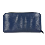 Prada Long Zip Leather Wallet Blue