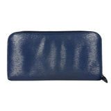 Prada Long Zip Leather Wallet Blue