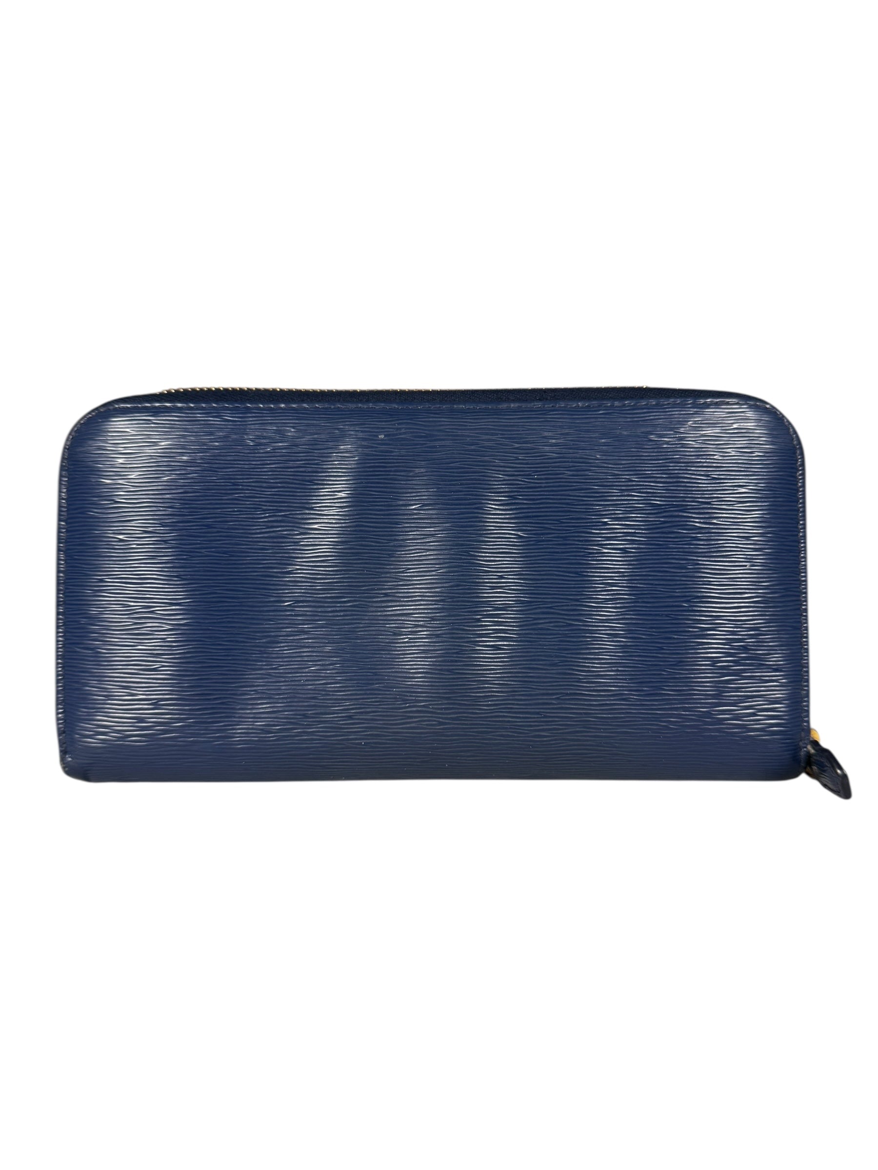 Prada Long Zip Leather Wallet Blue