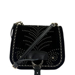 Miu Miu Dahlia Studded Black Velour Two-way Bag