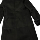 Vintage Black Fur Lined Suede Long Coat