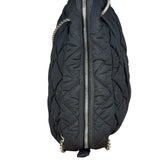 Chanel Black Quilted Satin Chain Shoulder Bag 2008