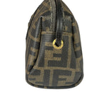 Fendi Black Leather Trim Zucca Small Camera Bag