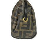 Fendi Black Leather Trim Zucca Small Camera Bag