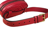 Gucci Red Leather Marmont Matelasse Waist Belt Bag