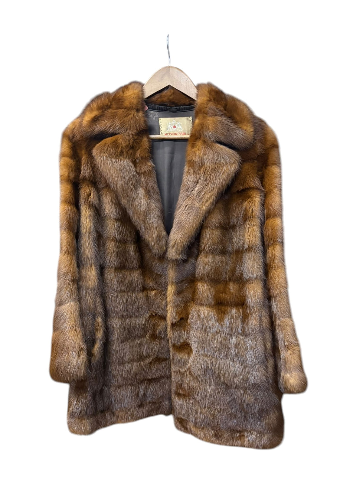 Vintage Light Brown Collared Fur Coat