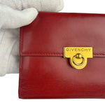 Givenchy Vintage Red Leather Trifold Wallet