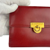 Givenchy Vintage Red Leather Trifold Wallet