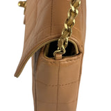 Chanel Vintage Beige Leather  Chocolate Bar East- 1987